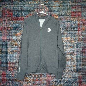 POLO Sport RL mens charcoal an gray elbow pad hoodie jacket M EUC